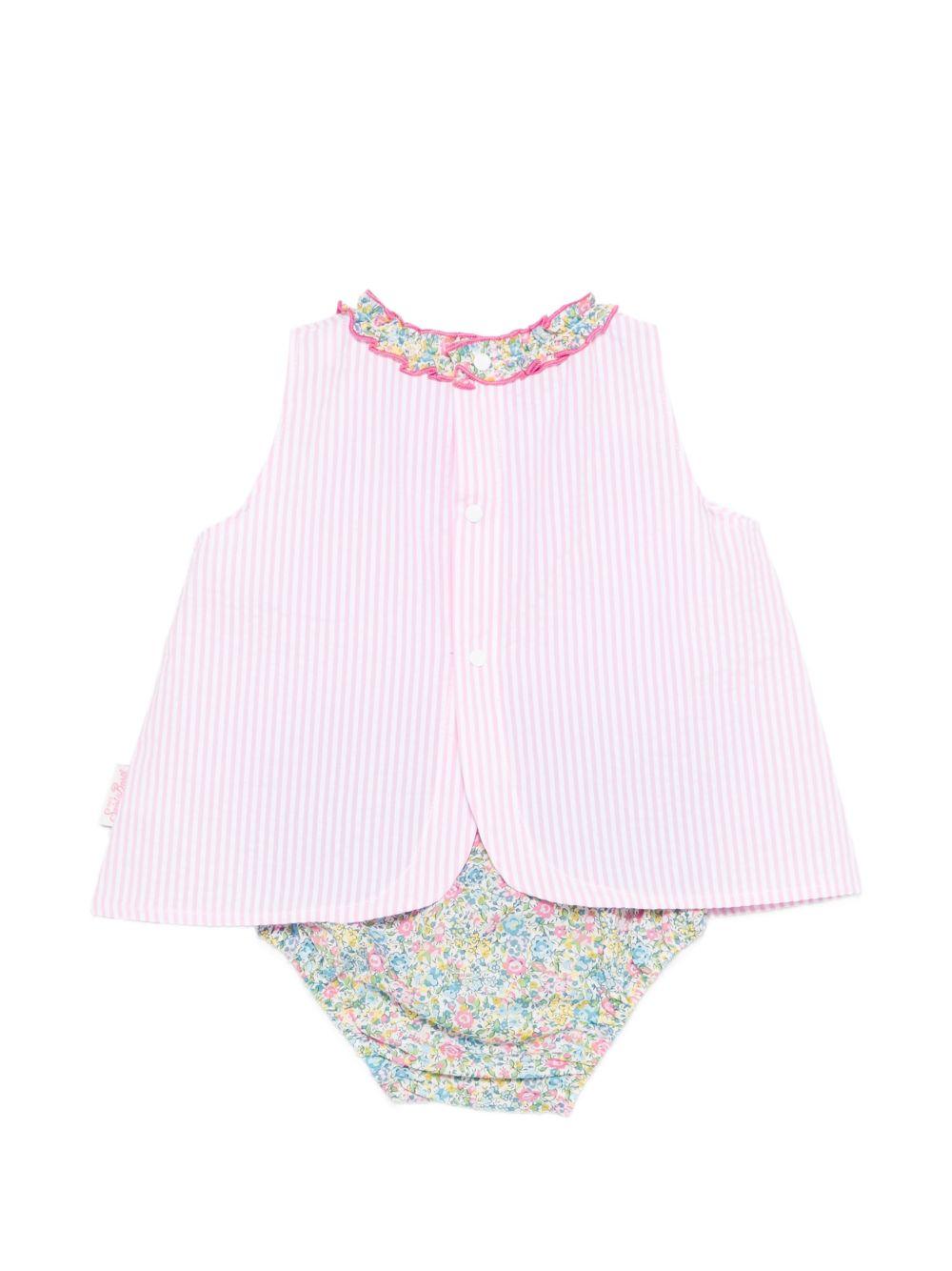 Abito Abbie per neonata MC2 Saint Barth Kids rosa con scritta ricamata "Better in pink" sul davanti ABB0002 03881L MC2 ST. BARTH KIDS