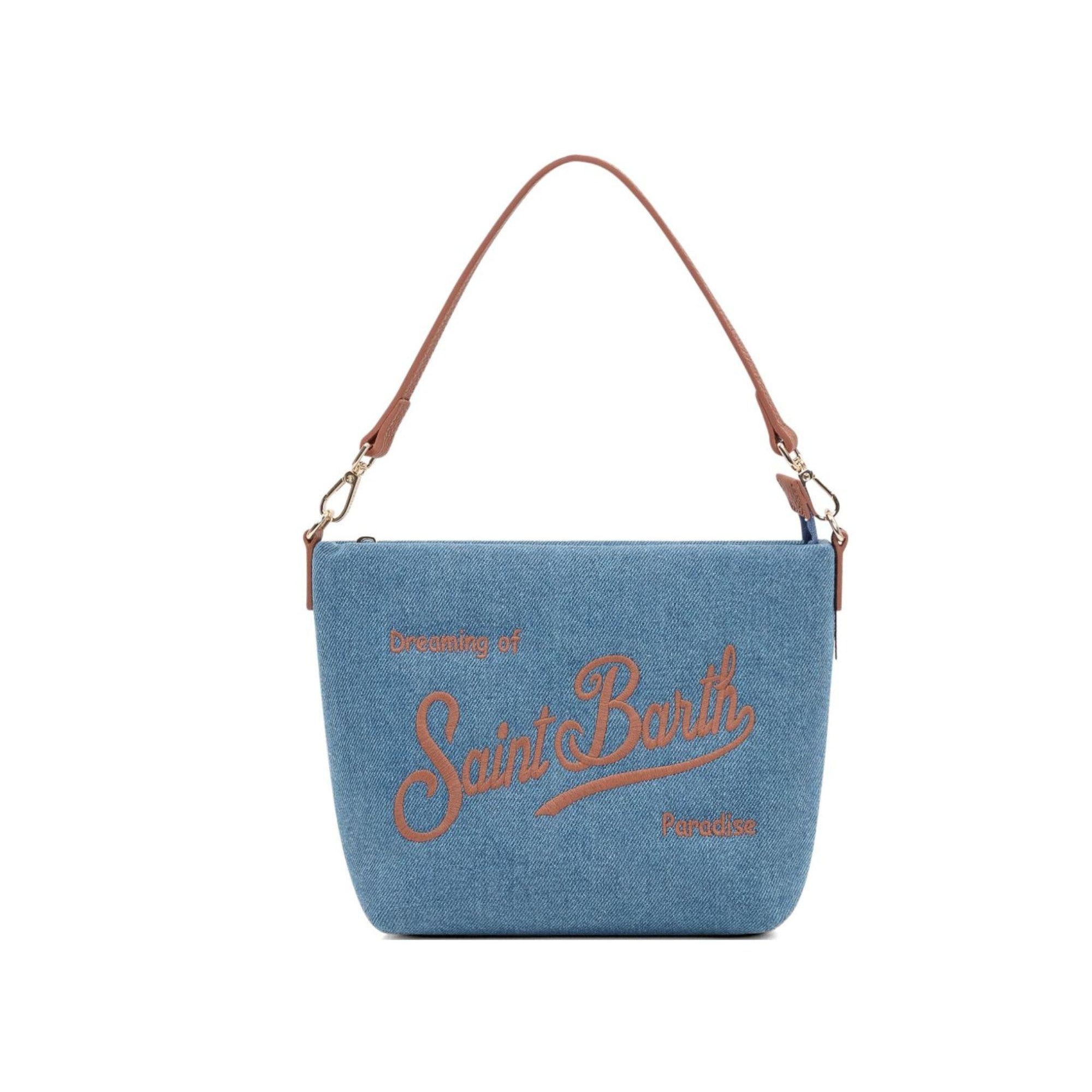 Borsa a spalla Aline MC2 Saint Barth in denim con manico superiore ALI0034 01515L MC2 ST. BARTH KIDS