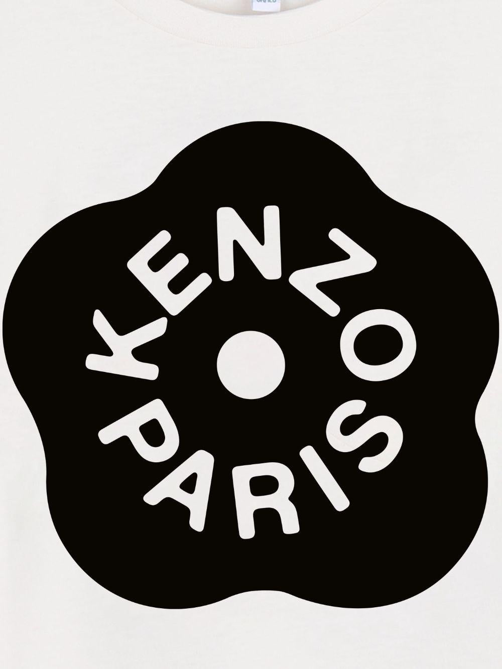 T-shirt per bambina Kenzo Kids bianca con stampa floreale K61806 117 KENZO KIDS