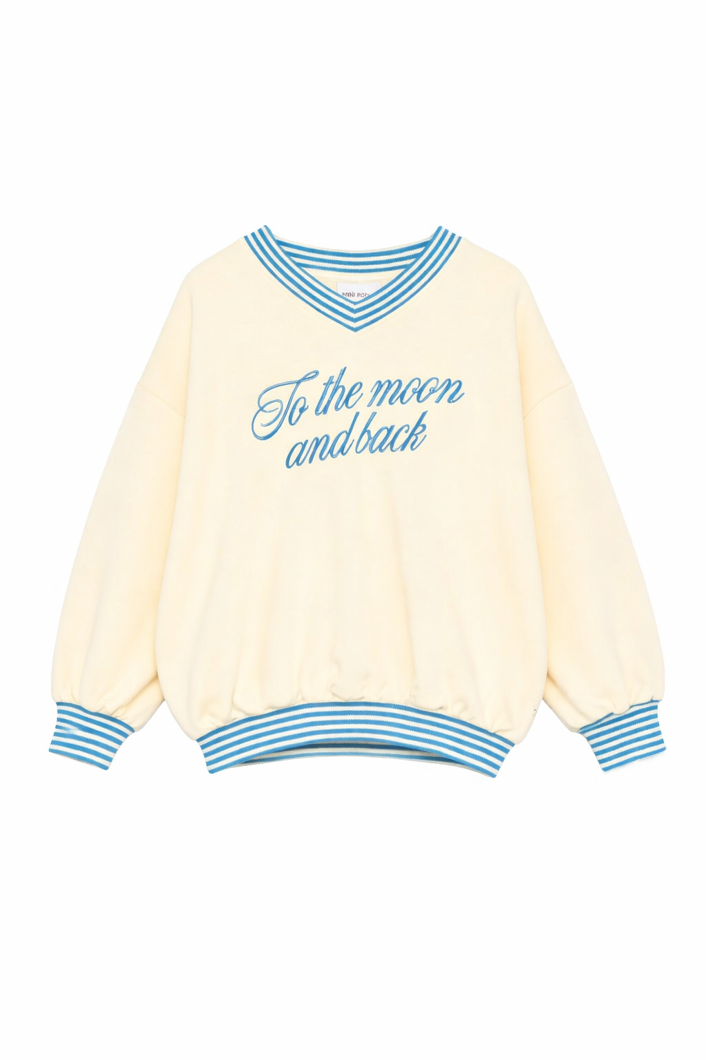 Felpa per bambina Mini Rodini multicolor con scritta "To the moon and back ricamata" 26220163 YELLOW MINI RODINI