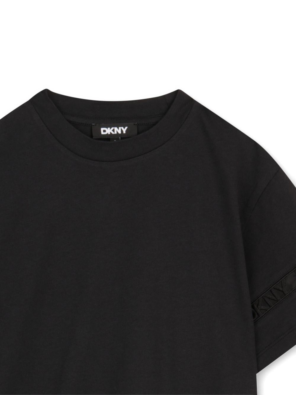 Abito per bambina DKNY Kids nero a maniche corte D62600 09B DKNY