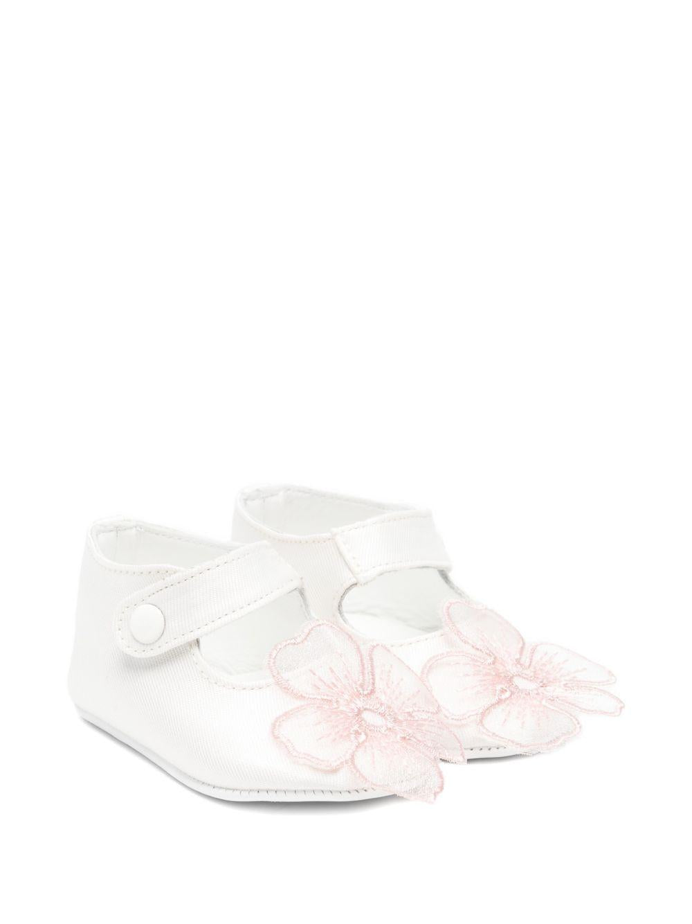 Ballerine per neonata Simonetta bianche con applicazione a fiore SY0016 S0251 102 SIMONETTA KIDS