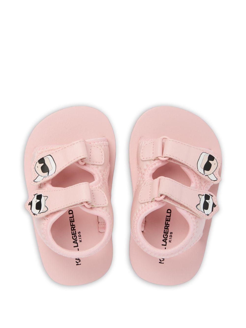 Sandali per bambina Karl Lagerfeld Kids rosa con applicazione-ikon Z31183 46F KARL LAGERFELD KIDS