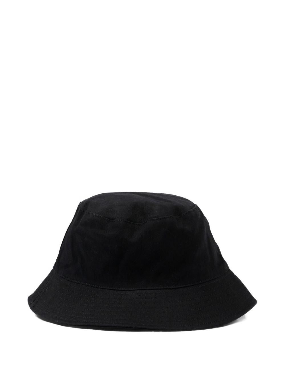 Cappello bucket per bambino Palm Angels Kids nero con logo sul davanti PBLA001S26FAB003 110 PALM ANGELS KIDS