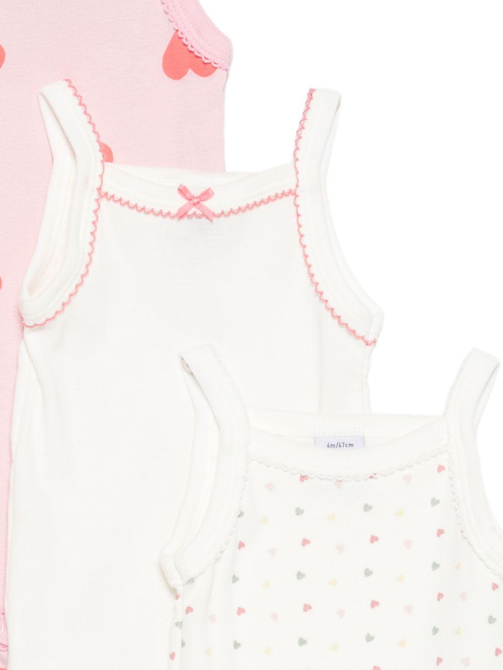 Set tre body per neonata Petit Bateau multicolore con stampa a cuore A0FS1 00 PETIT BATEAU KIDS