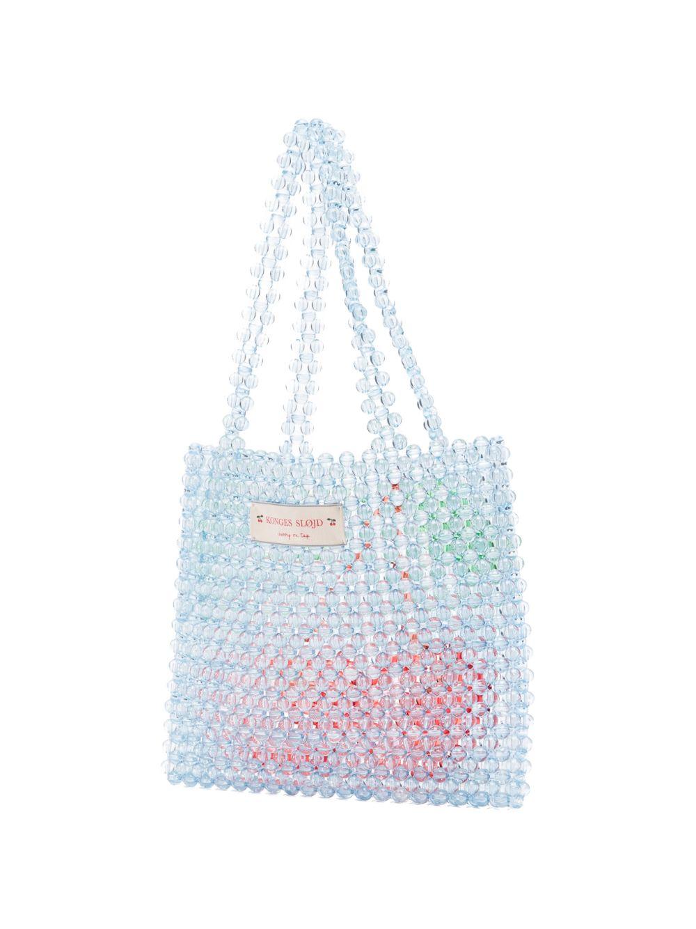 Borsa per bambina Konges Slojd azzurra con perline di cilegio KS104724 CHERRY KONGES SLOJD
