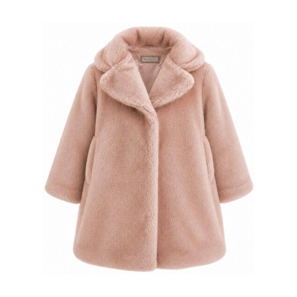 Cappotto per bambina Monnalisa Kids rosa con colletto 17H109 8034 0091 MONNALISA KIDS