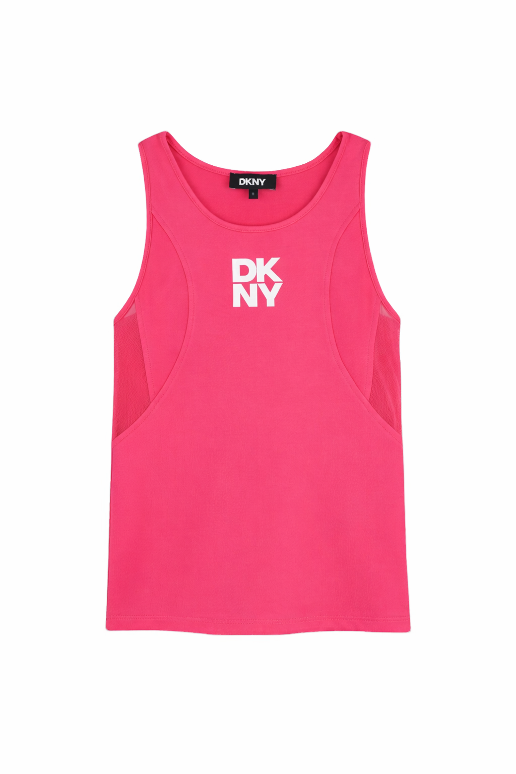 Top per bambina DKNY Kids fucsia con stampa logo sul davanti D62616 48K DKNY
