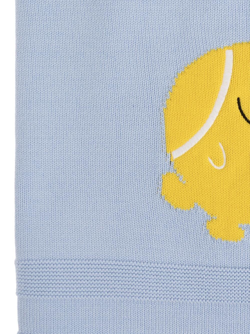 Coperta per neonati Stella McCartney Kids azzurra con ricamo palline da tennis TY0510 Z2423 602 STELLA McCARTNEY KIDS