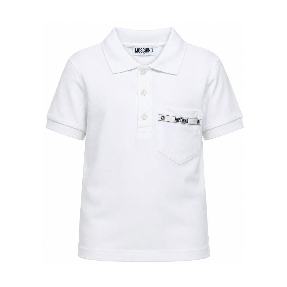 T-shirt per bambino Moschino Kids bianca con taschino HUM05LLFA08 10101 MOSCHINO KIDS