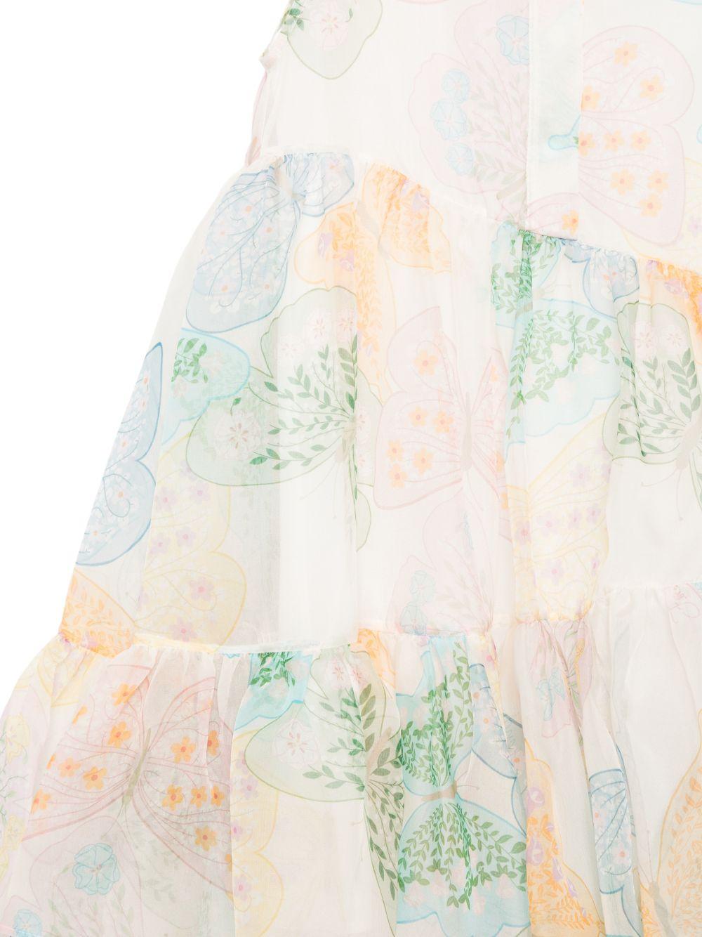 Abito per bambina Fendi Kids bianco con stampa floreale JFB862 AVWJ F0ZA0 FENDI KIDS