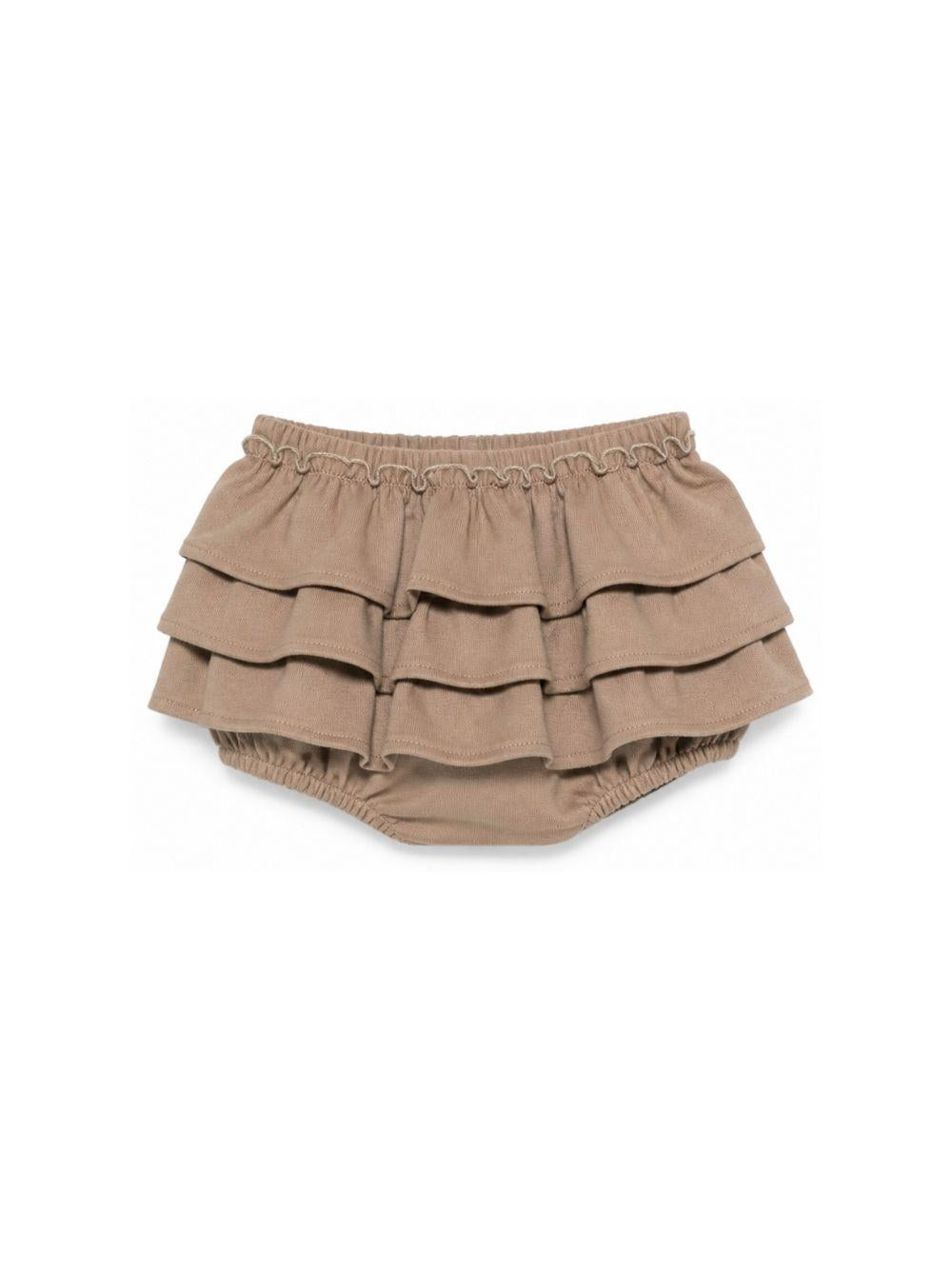 Shorts per neonata Douuod Kids beige con ruches DZ7021 G0073 343 DOUUOD KIDS