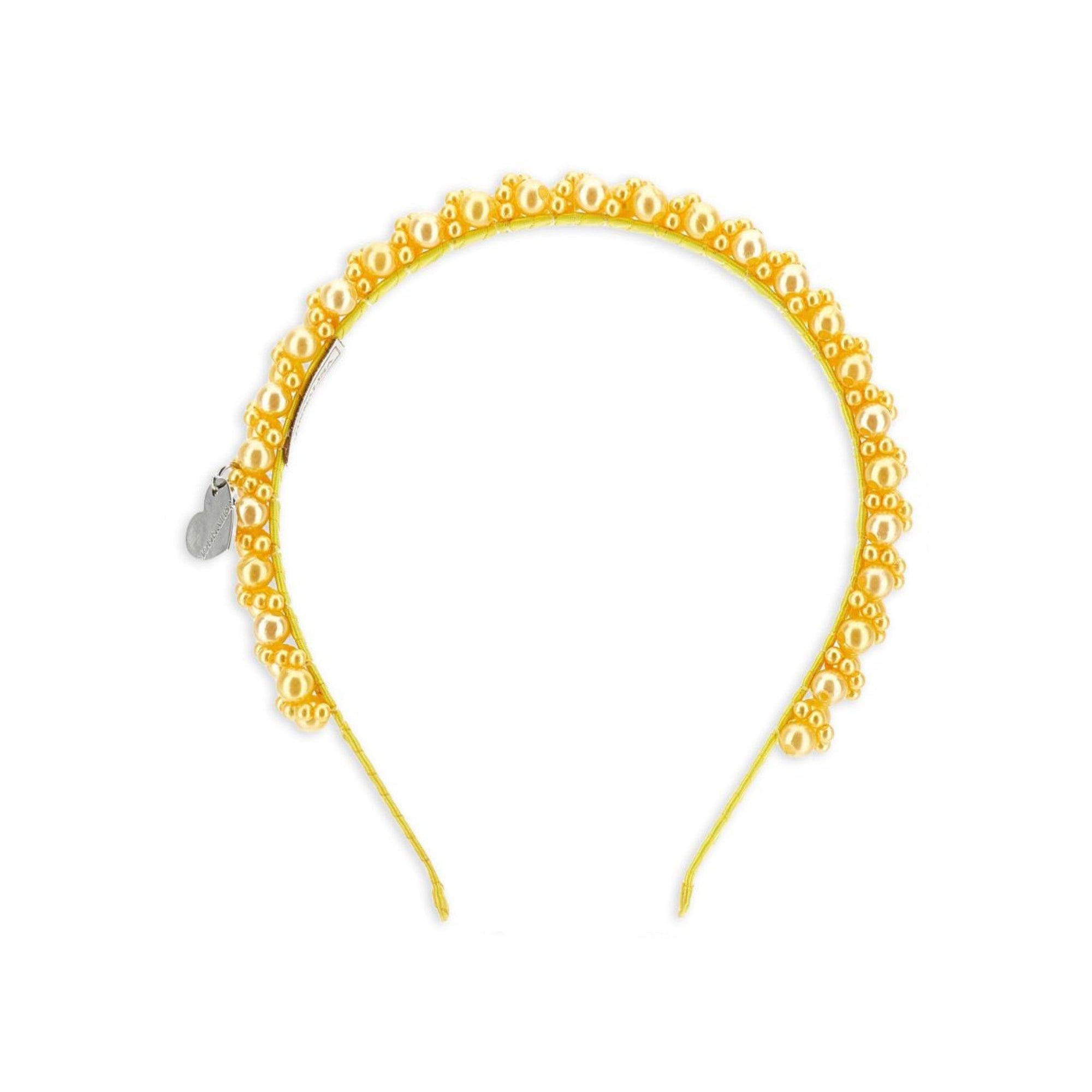Cerchietto per bambina Monnalisa giallo con decorazione di perle 17G006 7759 0014 MONNALISA KIDS