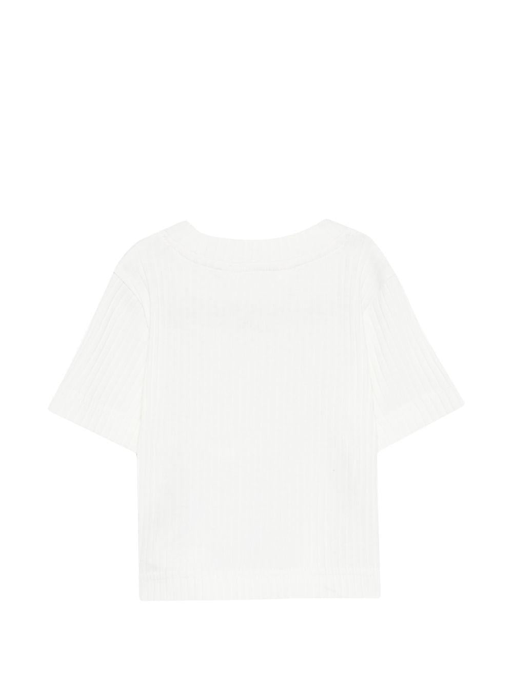 T-shirt per bambina Palm Angels Kids avorio con dettaglio logo PGAA017S26JER001 002 PALM ANGELS KIDS