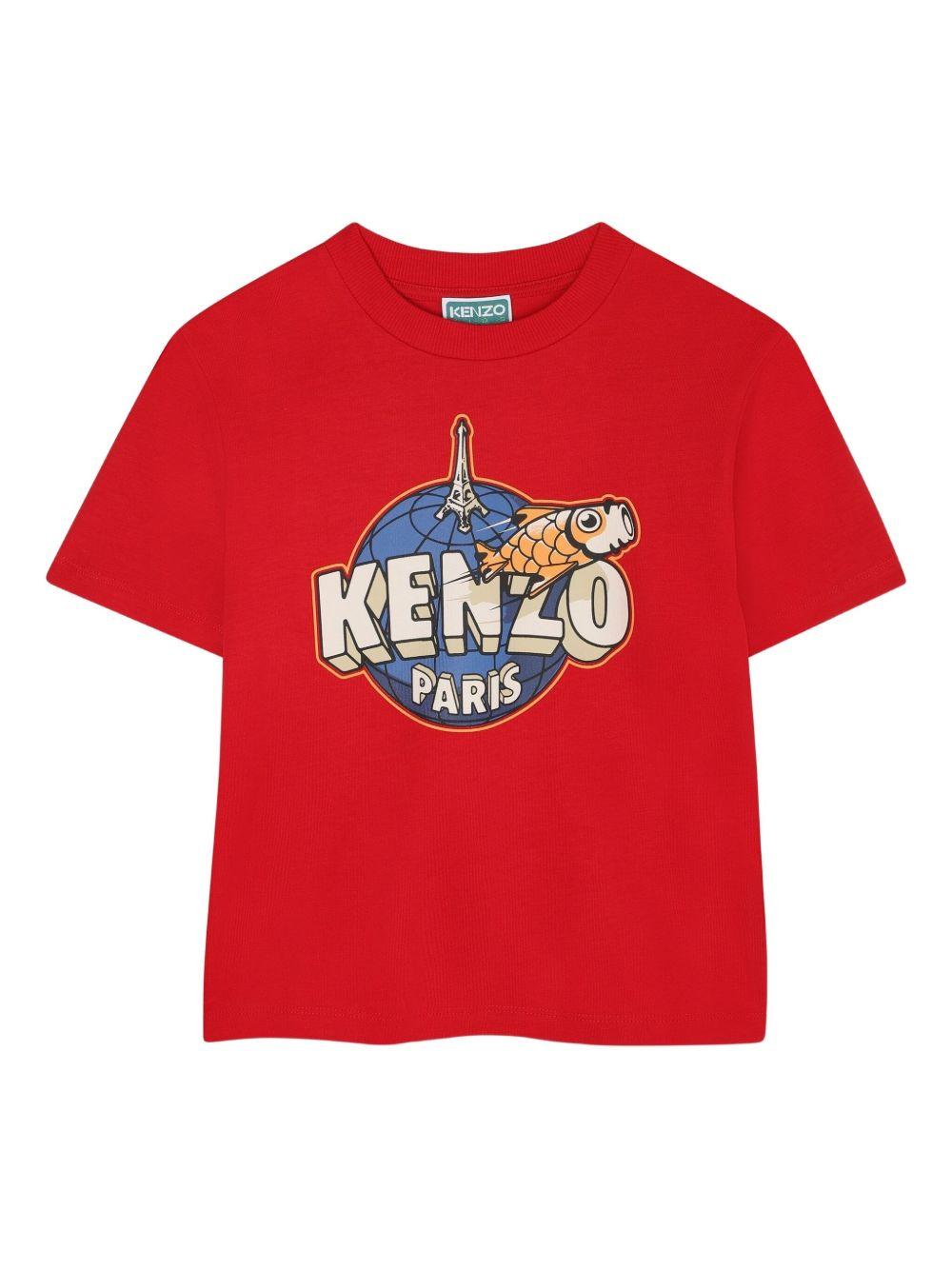 T-shirt per bambino Kenzo Kids rosso con stampa grafica K61440 968 KENZO KIDS
