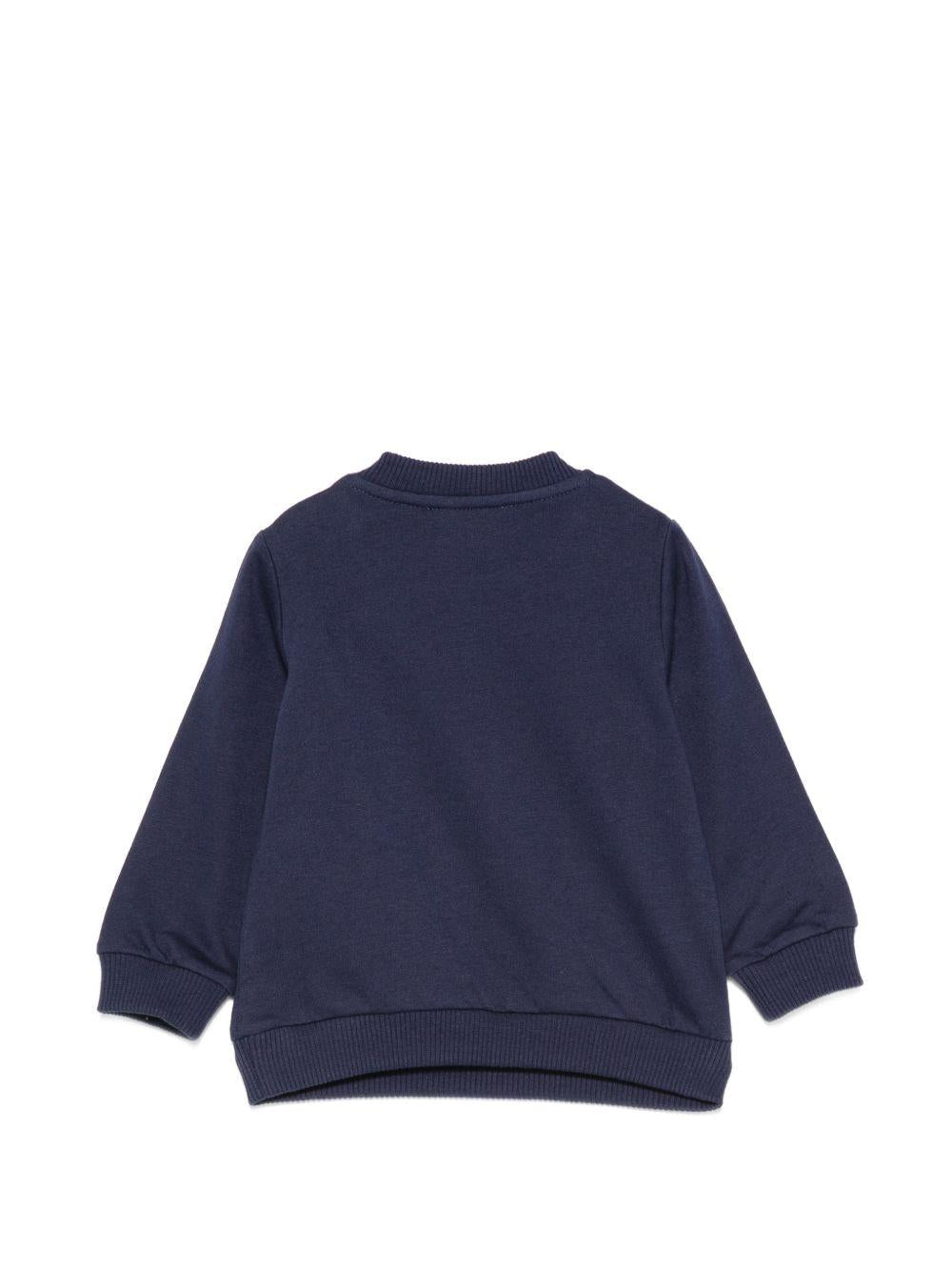 Felpa per neonati Moschino Kids blu con ricamo Teddy Bear MUF06OLCA40 40016 MOSCHINO KIDS