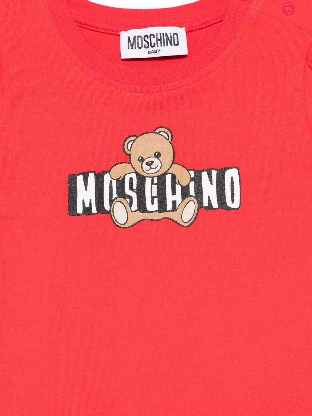 Abito per neonata Moschino Kids rosso con stampa Teddy Bear MAV0C7LBA00 50109 MOSCHINO KIDS