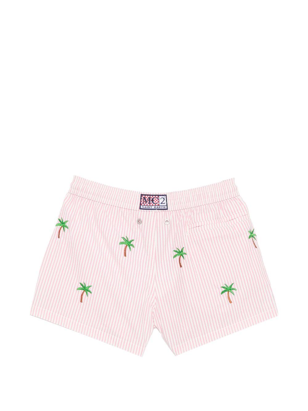 Costume per bambino MC2 Saint Barth Kids rosa con motivo a righe verticali JEA00 11 02173L MC2 ST. BARTH KIDS