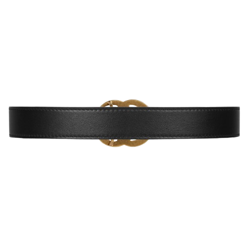 Cintura per bambini Gucci Kids nera con fibbia doppia G dorata 432707B960X 1000 GUCCI KIDS
