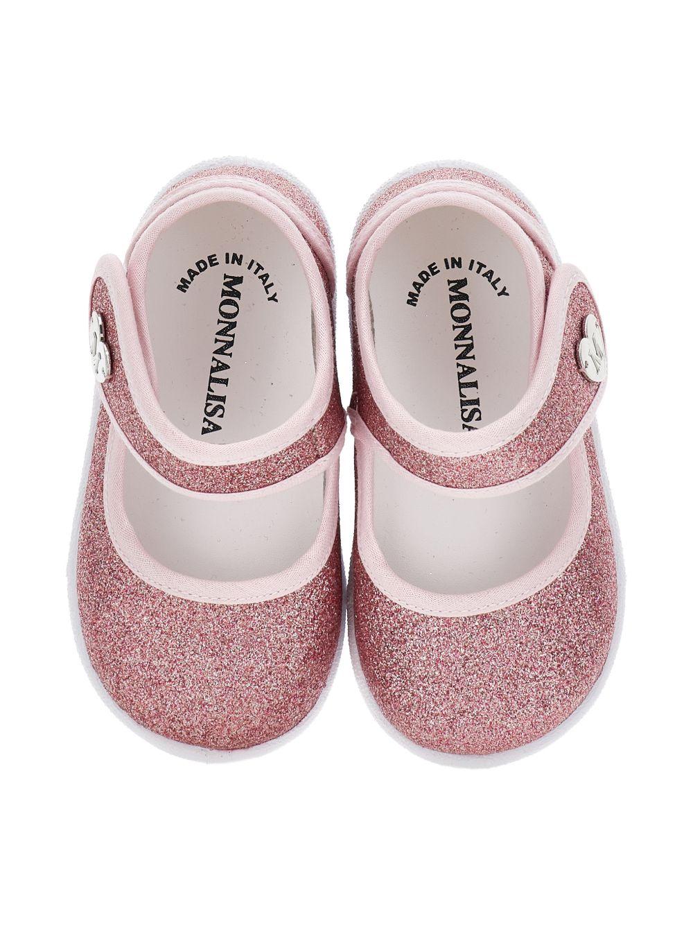 Ballerine per bambina Monnalisa rosa con decorazione glitter 83G005 7714 G090 MONNALISA