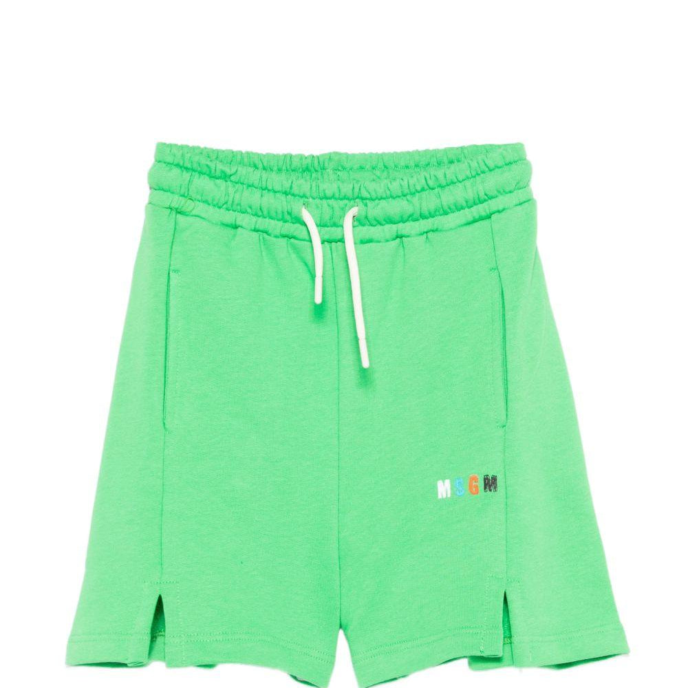 Shorts per bambino MSGM Kids verde con logo sul davanti S6MSJBBE235 MS006 MSGM KIDS