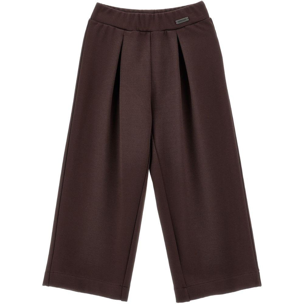 Pantaloni per bambina Monnalisa Kids marrone con pieghe 17H401 8300 0006 MONNALISA KIDS