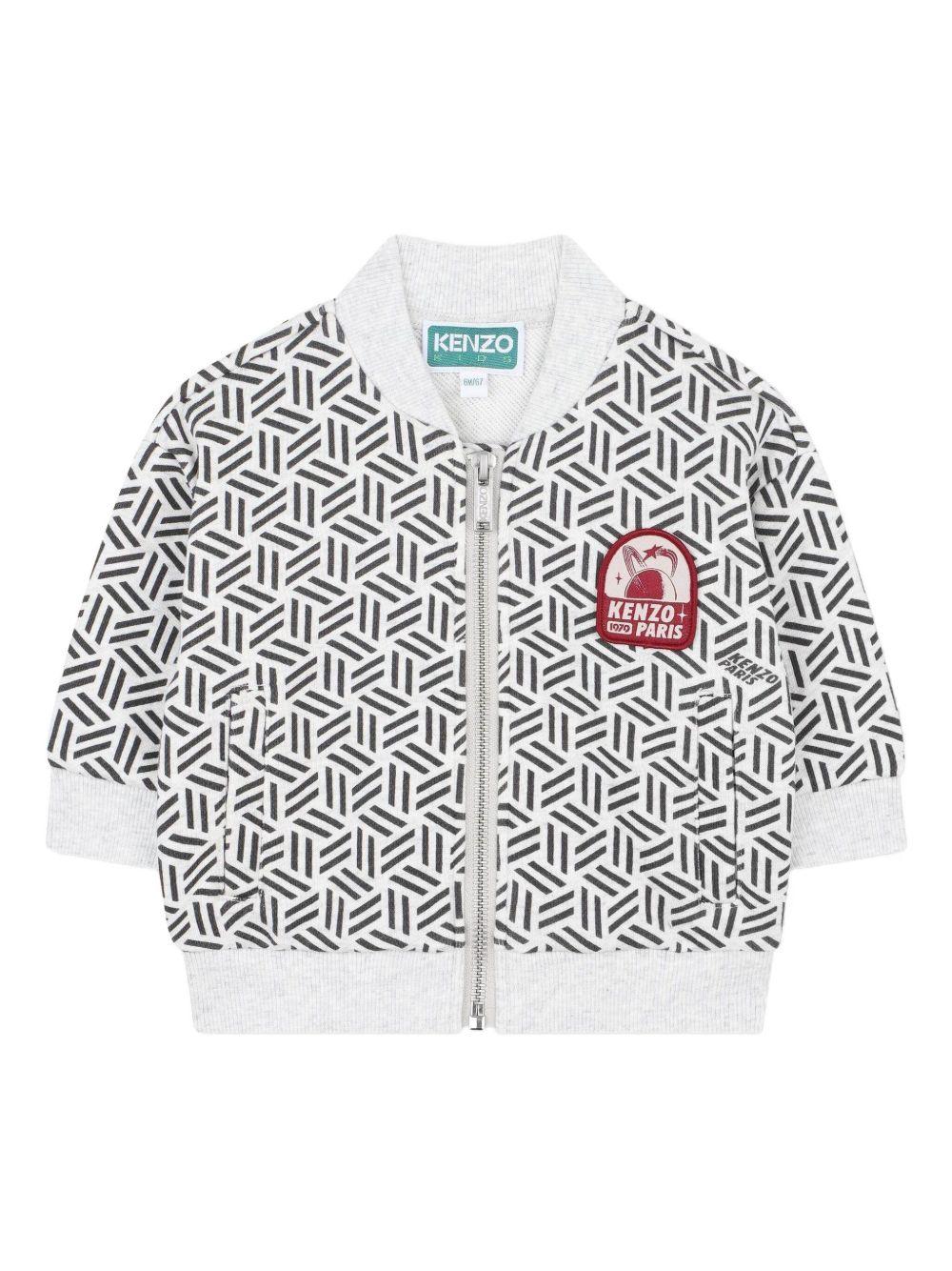 Completo tuta sportiva per neonato Kenzo Kids grigio con motivo con ricamo geometrico K61287 A42 KENZO KIDS