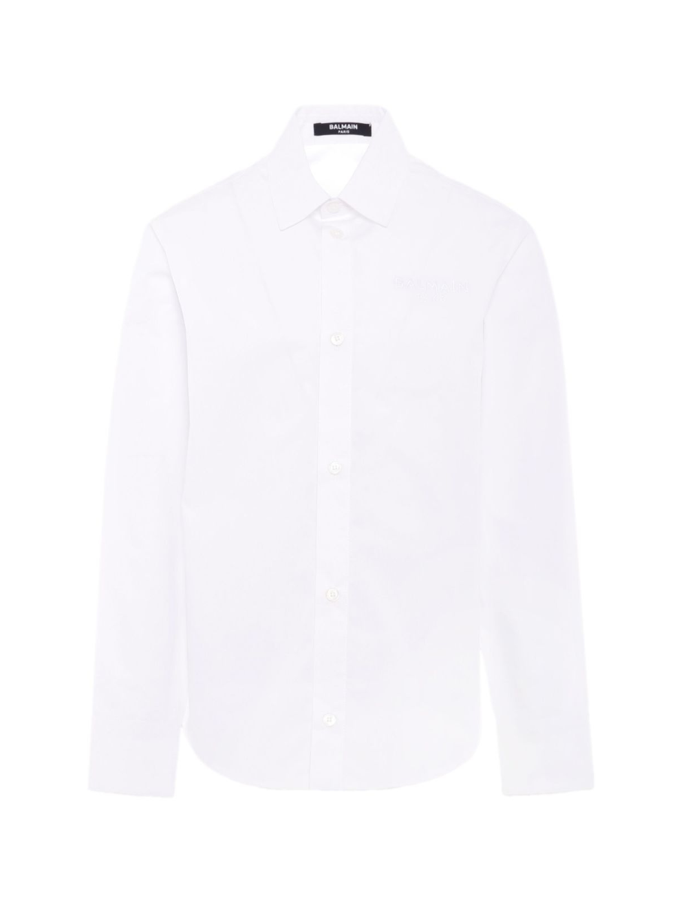 Camicia per bambino Balmain Kids bianca con logo ricamato BX5P00 P0536 100BC BALMAIN KIDS