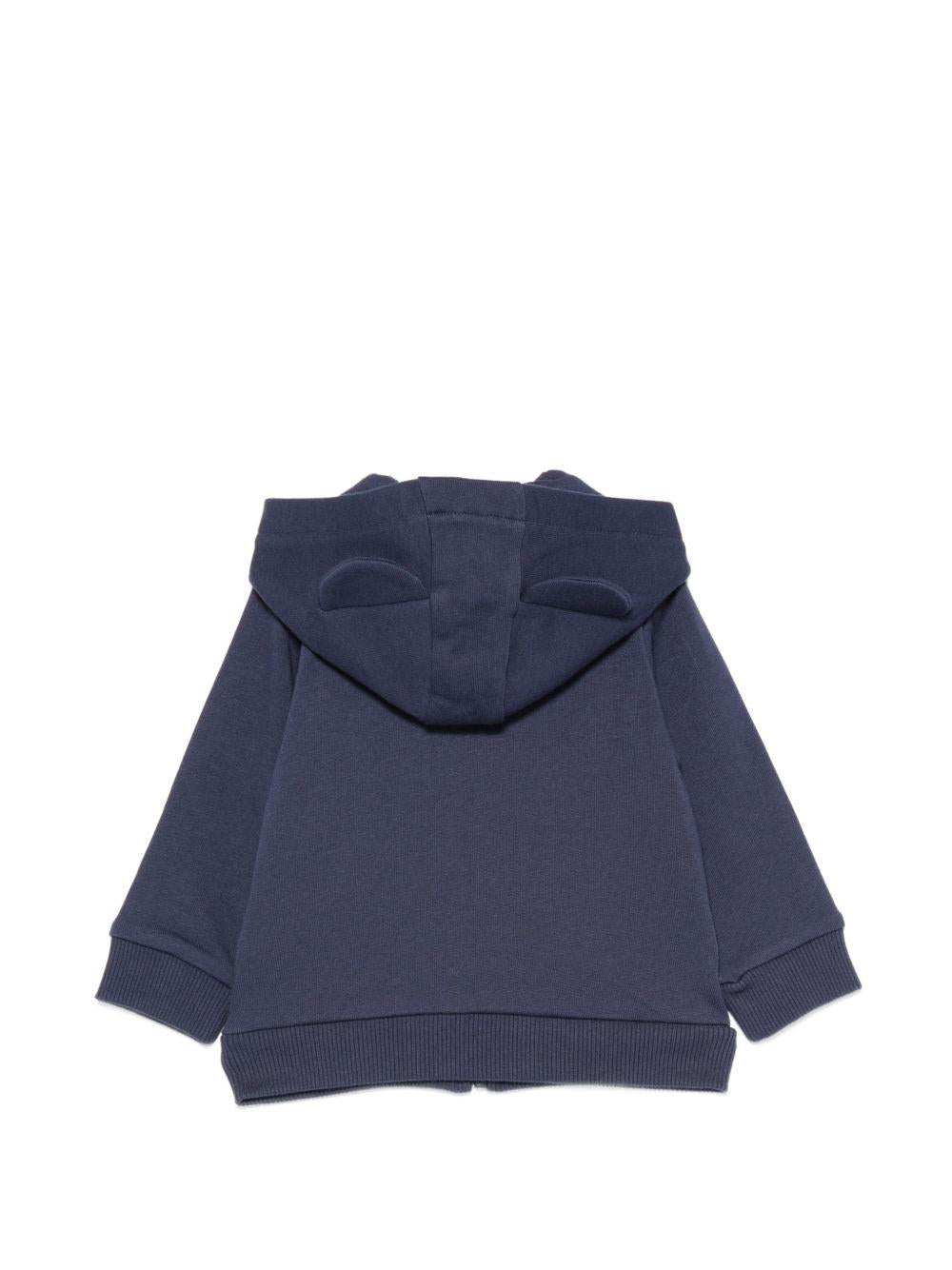 Felpa per neonati Moschino Kids blu con motivo Teddy Bear MUF06MLCA92 40016 MOSCHINO KIDS