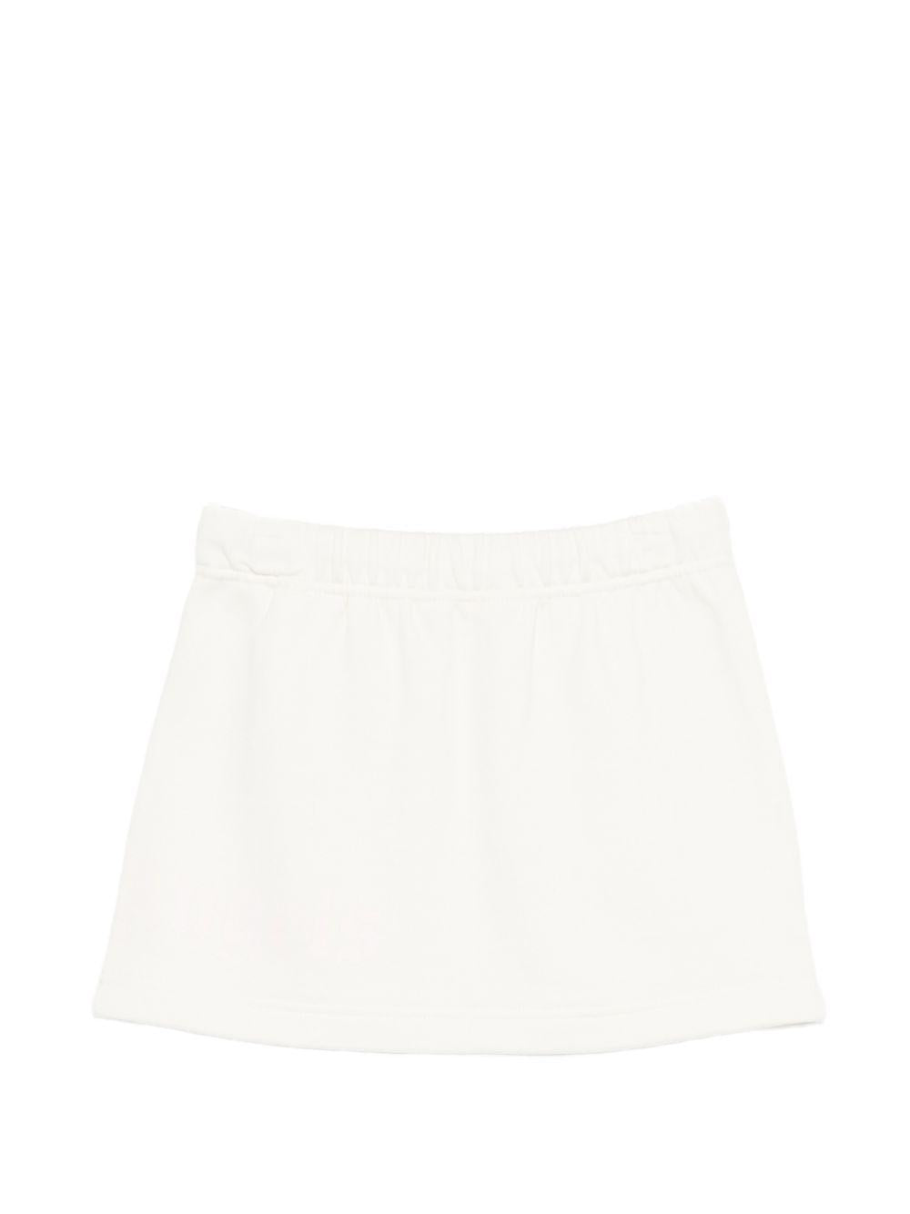 Gonna per bambina Palm Angels Kids bianca con chiusura con coulisse PGCK001S26FLE001 002 PALM ANGELS KIDS