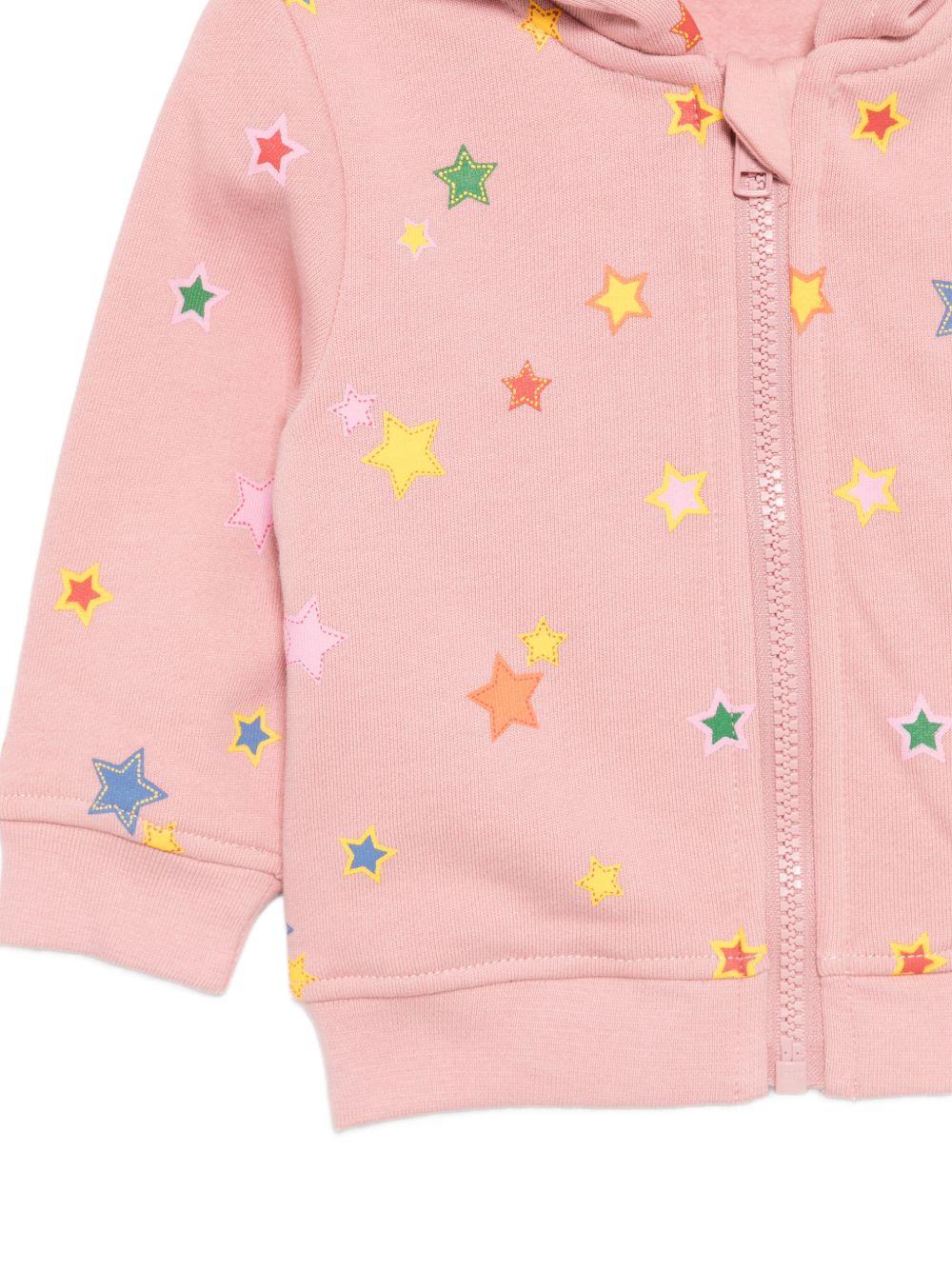 Felpa per neonata Stella McCartney Kids rosa con stampa stelle all-over TZ4020 Z4021 507MC STELLA McCARTNEY KIDS