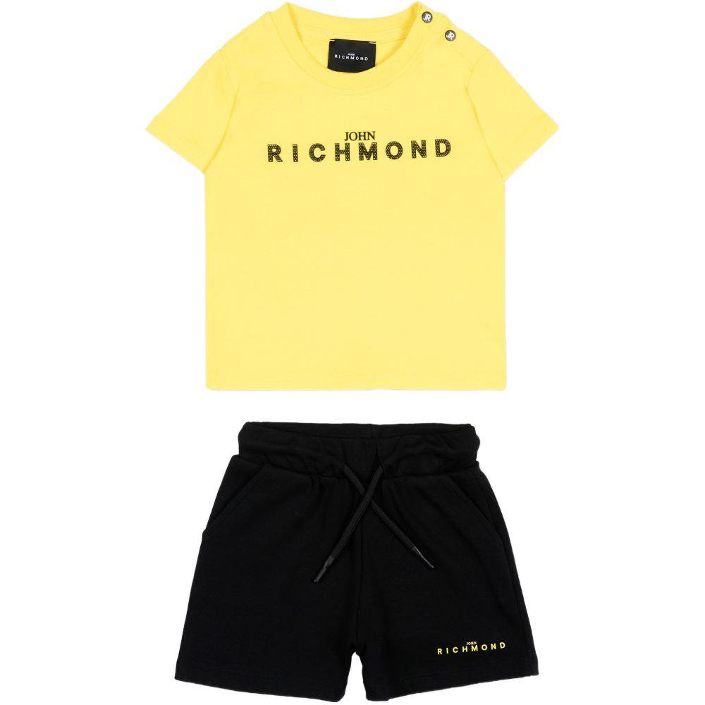 Set due pezzi per neonato John Richmond Junior giallo con dettaglio logo RIP26006CJ YELL B/BLK JOHN RICHMOND KIDS