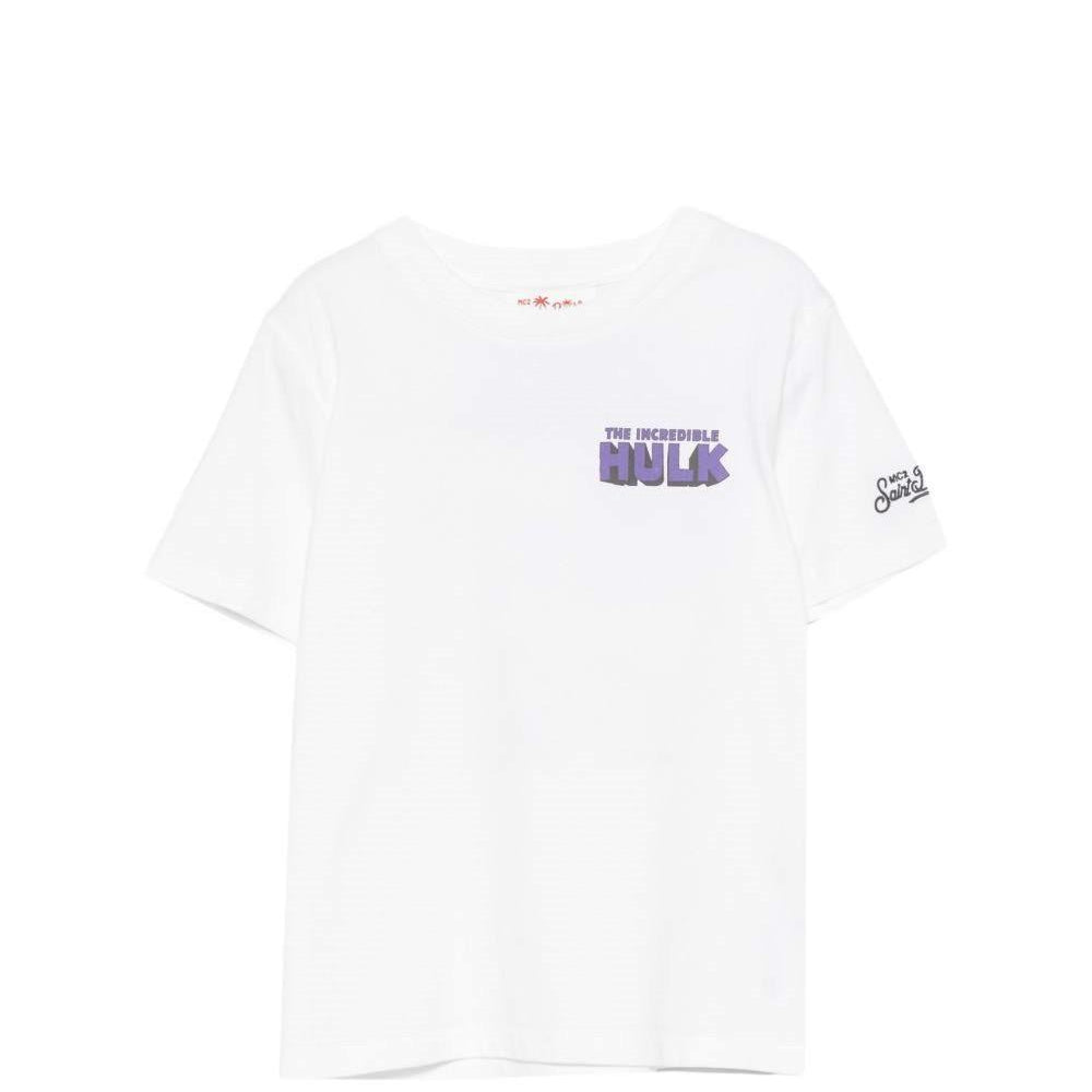 T-shirt per bambino MC2 Saint Barth Kids bianca con stampa Hulk PRL0001 03768L MC2 ST. BARTH KIDS