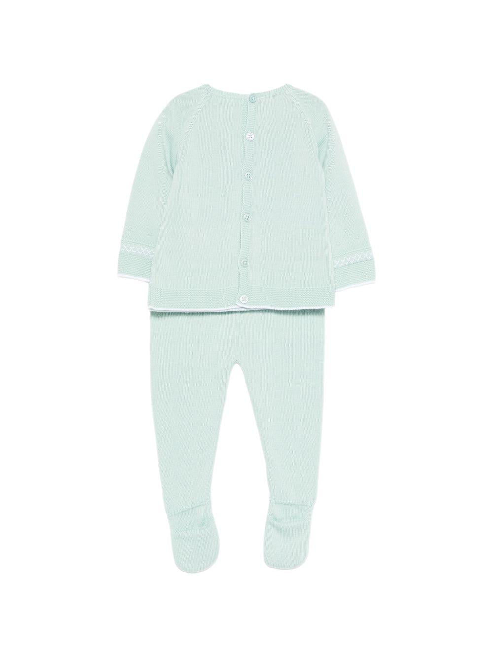 Set maglia con pantaloni per neonata Paz Rodriguez acquamarina con finitura in pizzo 103-123465 1301 PaZ RODRIGUEZ KIDS