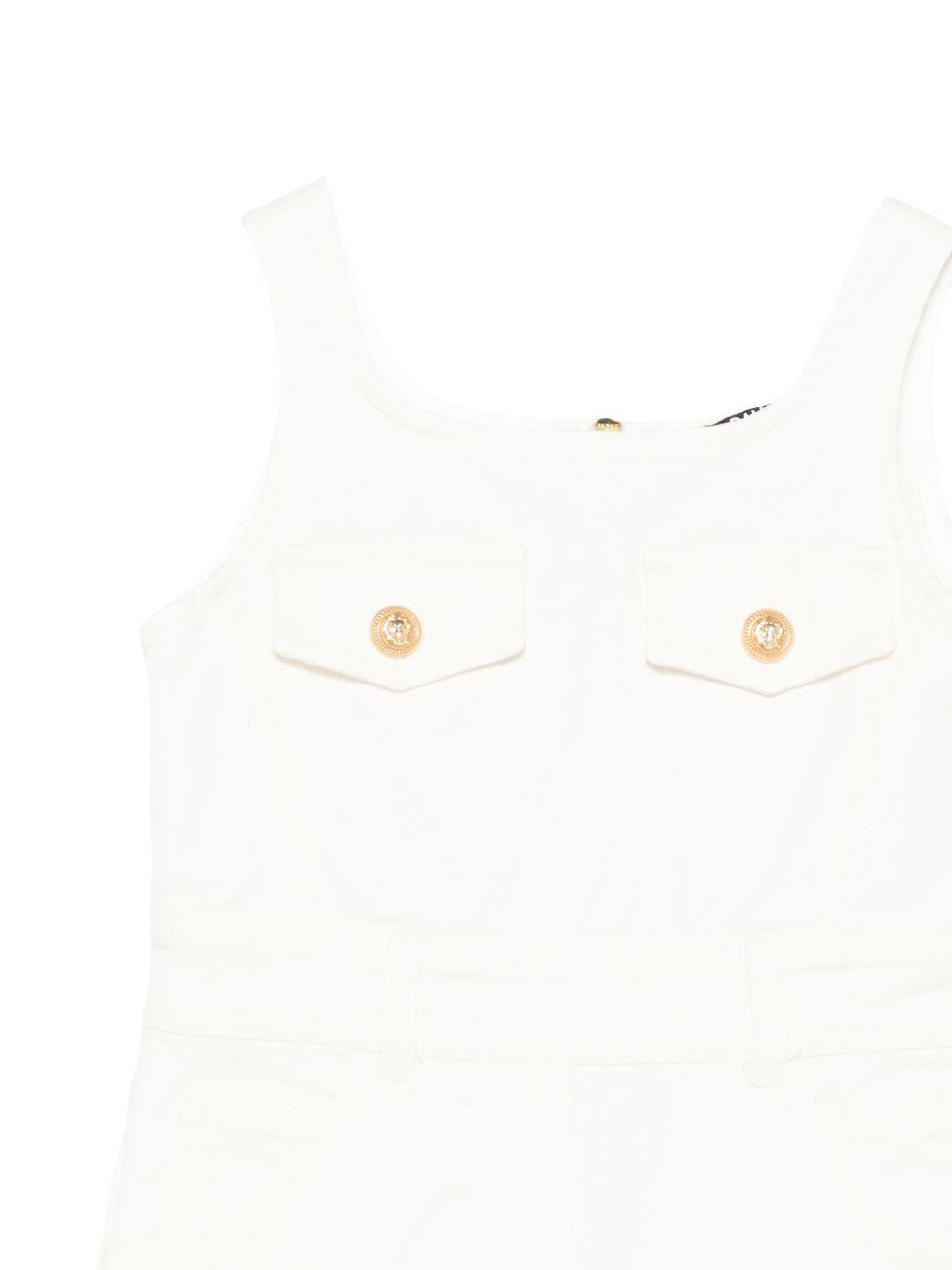 Abito per bambina Balmain Kids bianco con bretelle sottili BY1B42 Z3702 100 BALMAIN KIDS