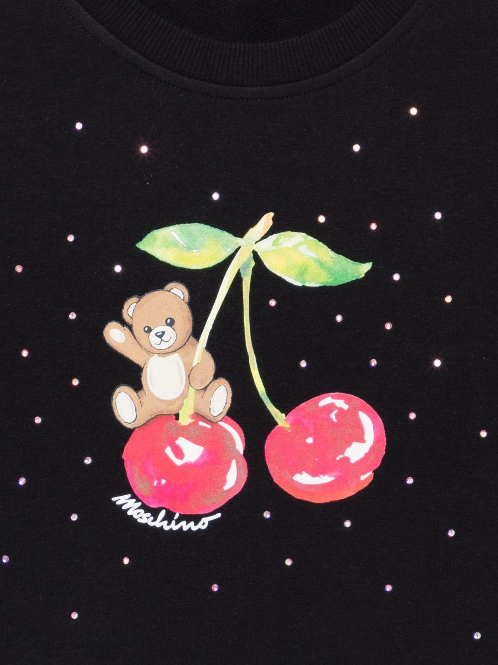 Felpa per bambina Moschino Kids nera con grafica orsetto HDF06OLDA25 60100 MOSCHINO KIDS