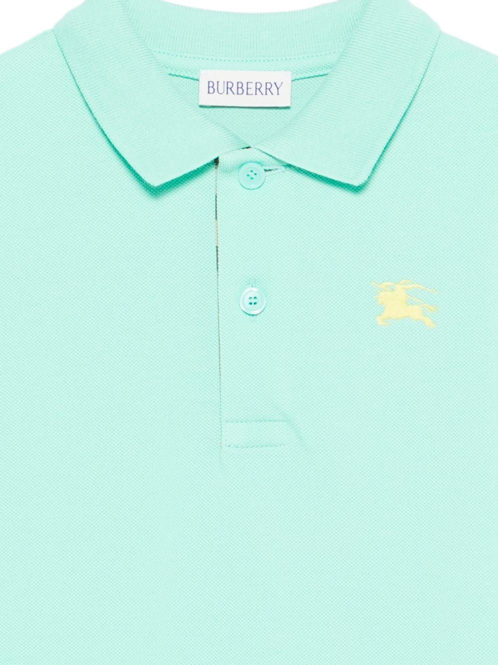 T-shirt per bambino Burberry Kids verde con ricamo Equestrian Knight 8117969 A2633 BURBERRY KIDS