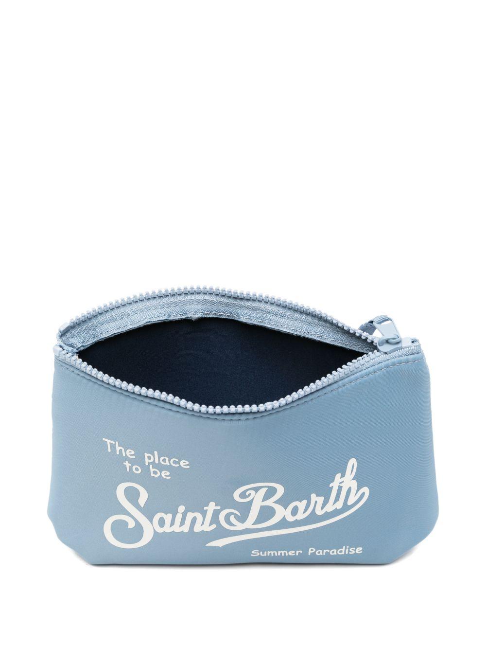 Pochette Aline MC2 Saint Barth azzurra con logo a contrasto ALI0053 00583L MC2 ST. BARTH