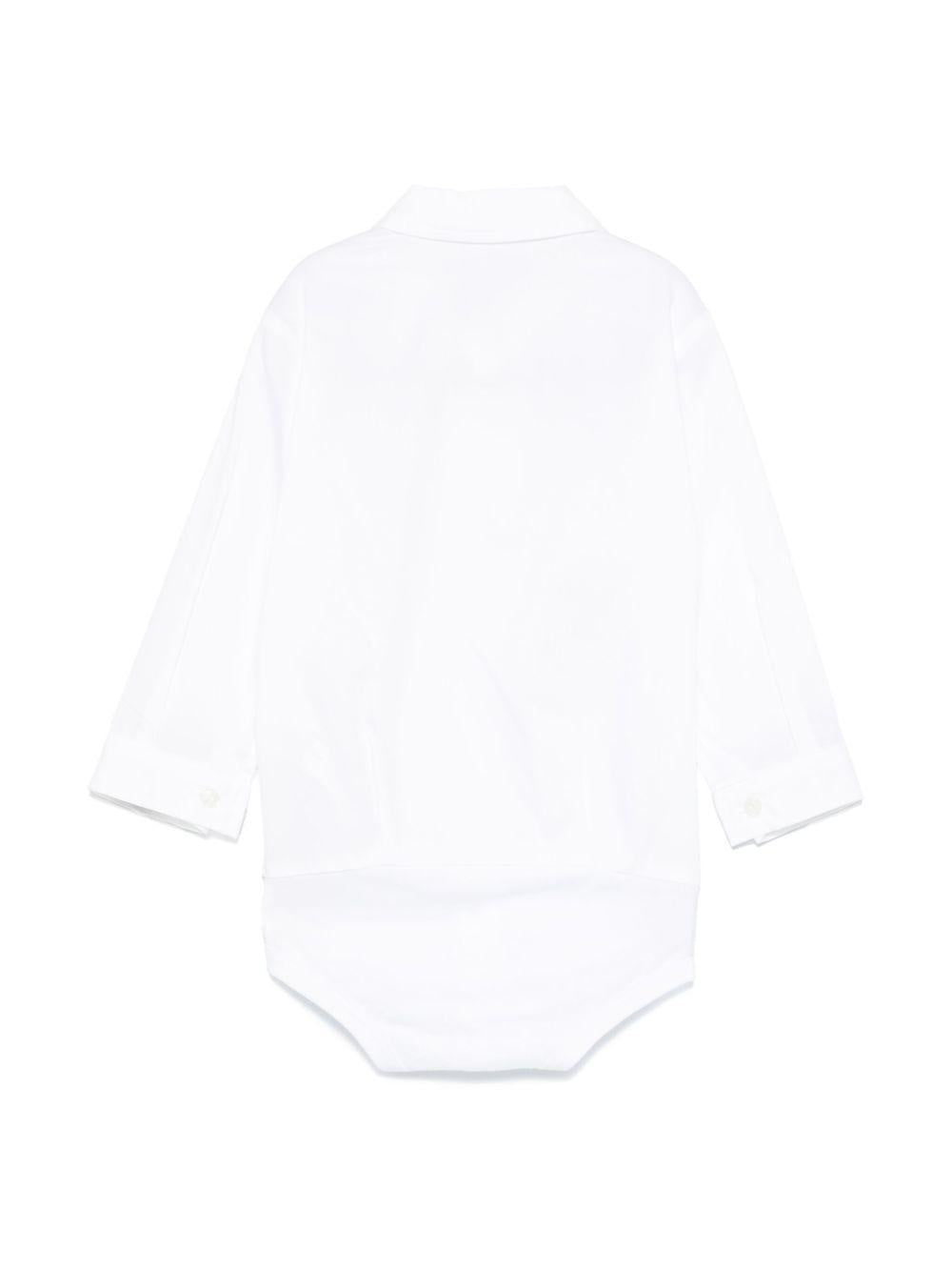 Body in voile di cotone per neonata Il Gufo bianco con logo sul petto P25MB036C0066 010 IL GUFO