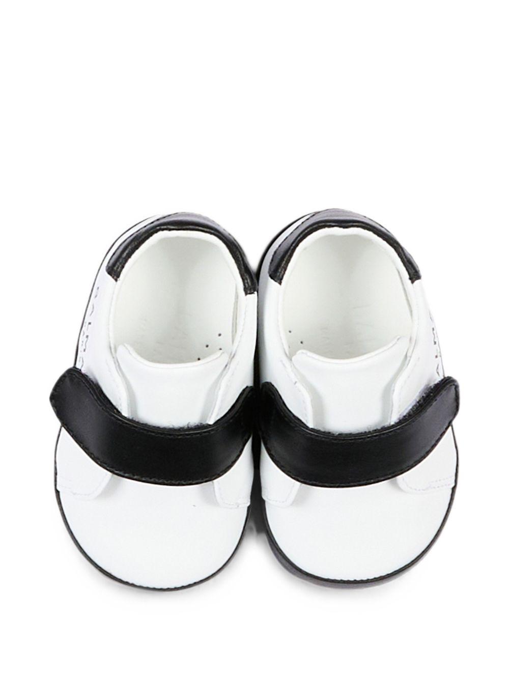 Sneakers per neonati Balmain Kids bianche e nere con logo sul davanti BZ0336 Y0051 100NE BALMAIN KIDS