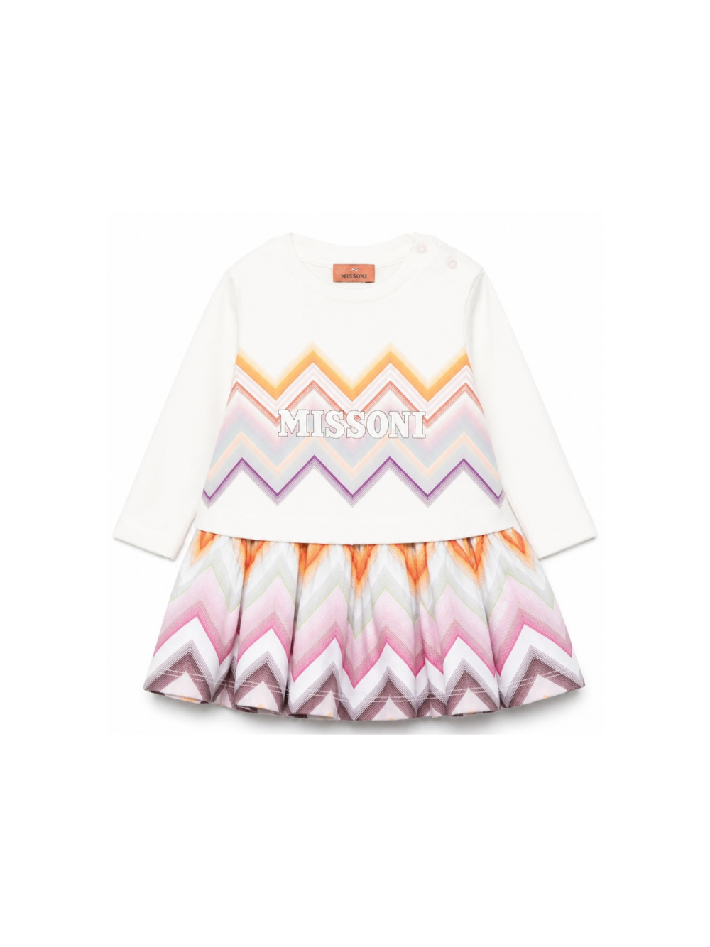 Abito per neonata Missoni Kids bianco con motivo a zigzag MZ1000 Z3672 102 MISSONI KIDS