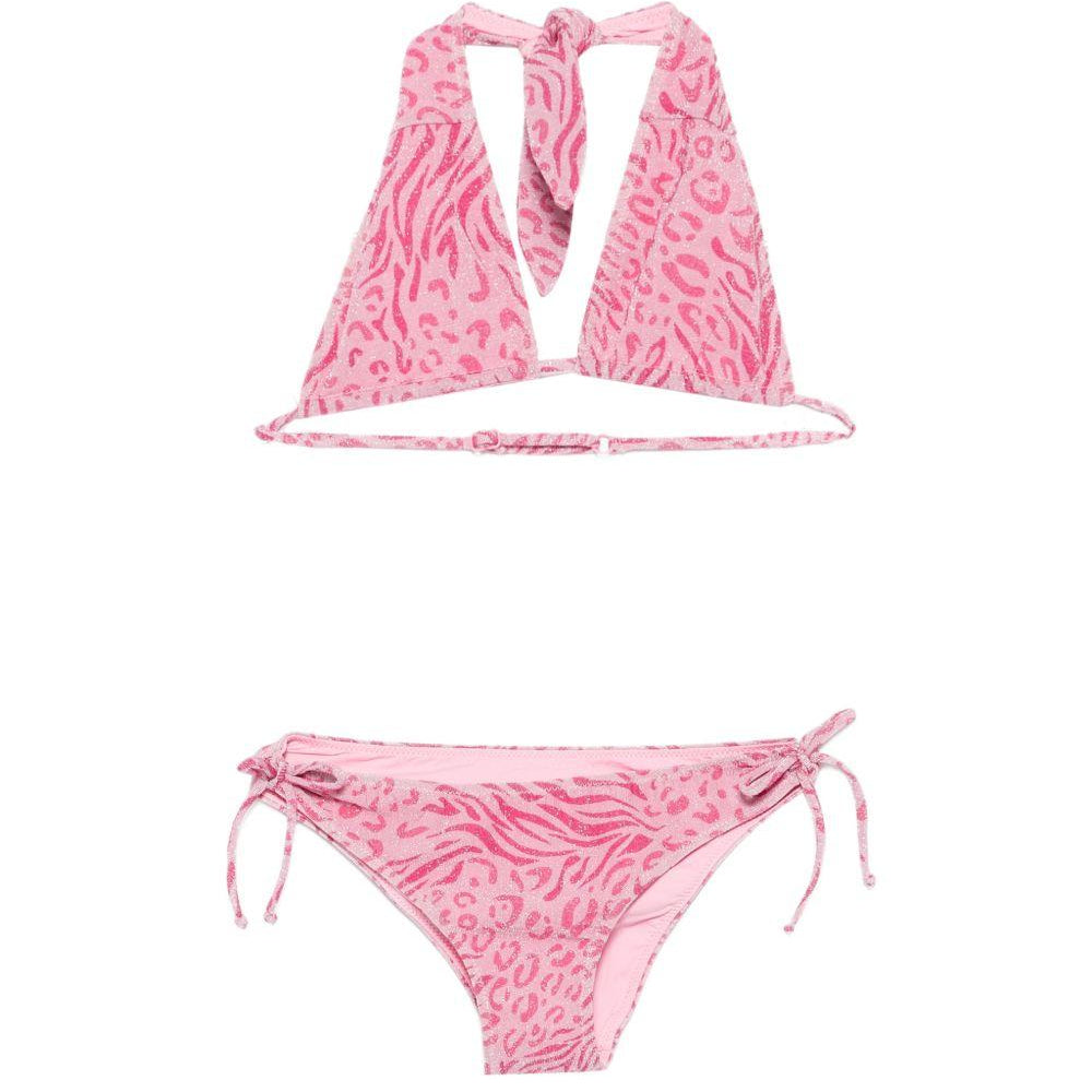Bikini Aryanna per bambina MC2 Saint Barth Kids rosa con stampa animalier ARY00002 00079L MC2 ST. BARTH KIDS