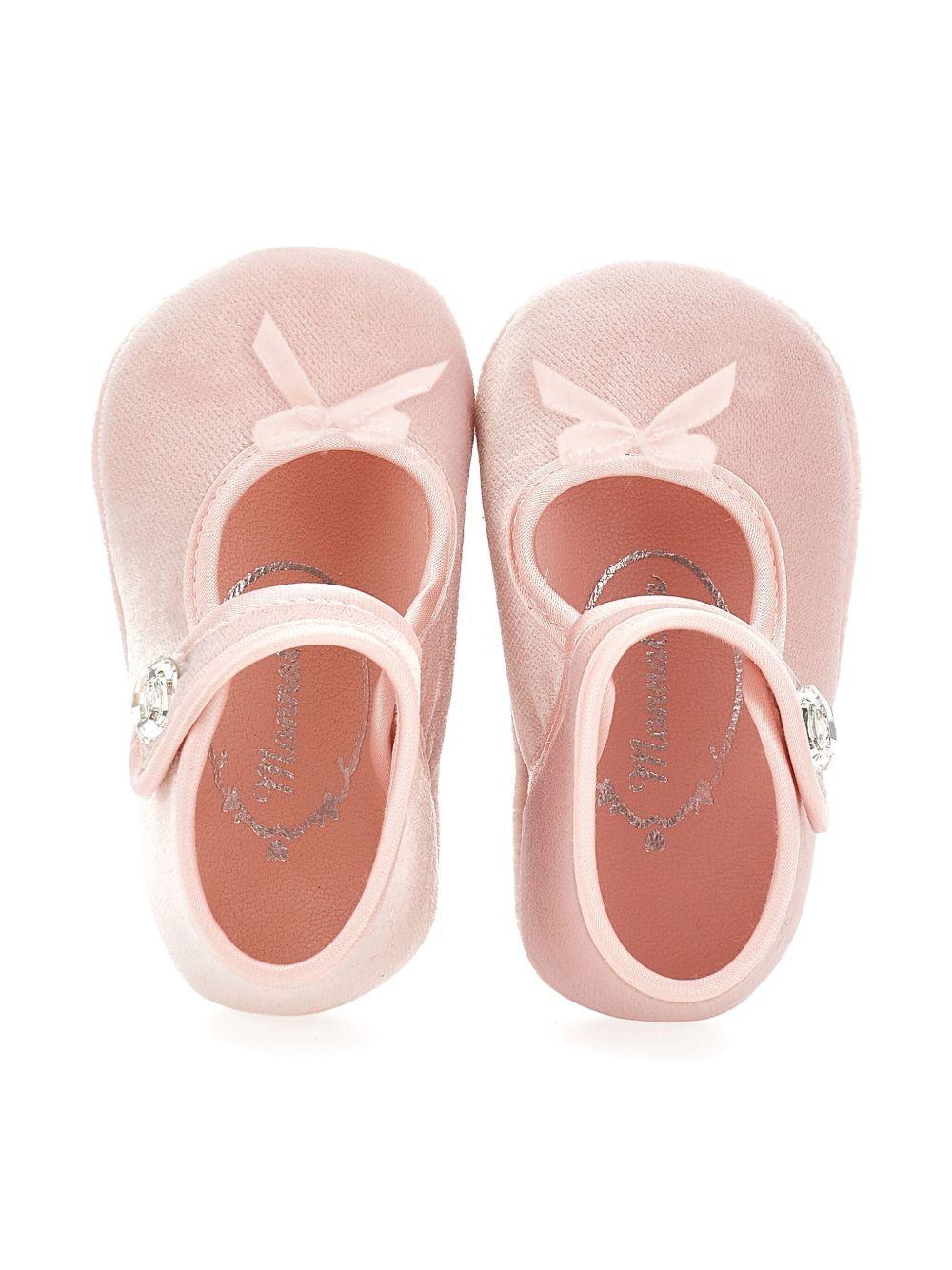 Ballerine per neonata Monnalisa rosa con cinturino Mary Jane 73F003 6803 0092 MONNALISA