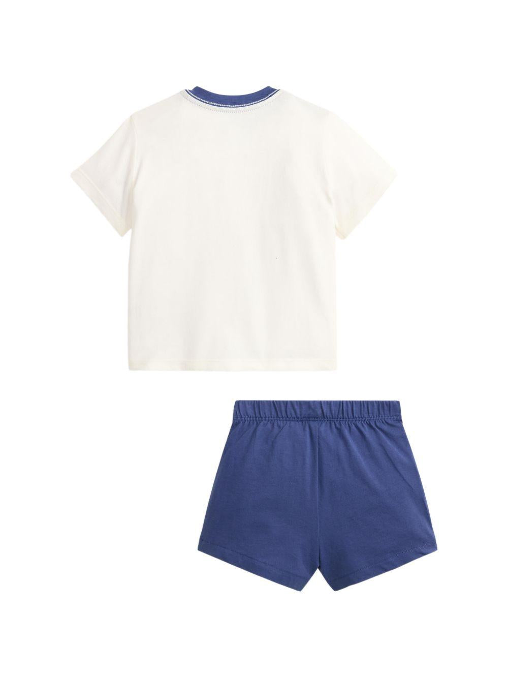 Set t-shirt e shorts per neonato Polo Ralph Lauren Kids multicolore con stampa Polo Bear 320B14037 001 Ralph Lauren kids