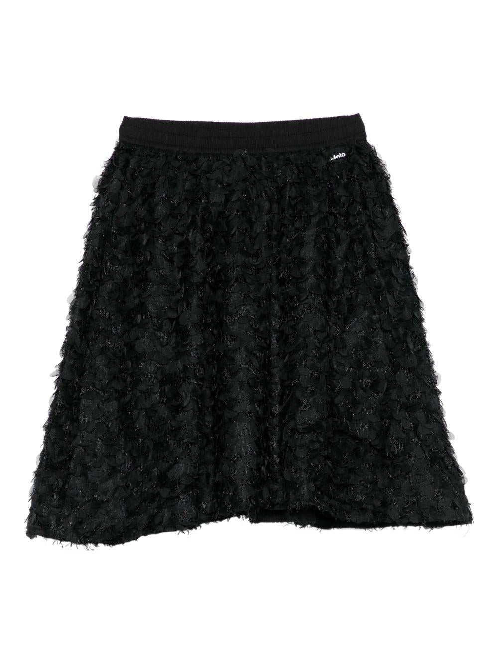 Gonna per bambina Molo nera con decorazione con petali 2W25D131 0099 MOLO