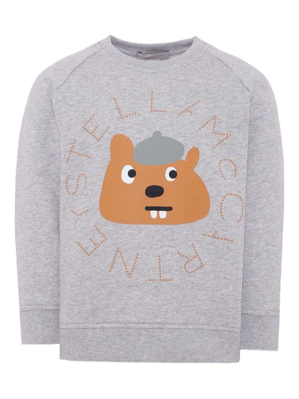 Felpa per bambino Stella McCartney Kids grigio con grafica stile cartoni animati TX4R30 Z0453 807 STELLA McCARTNEY KIDS
