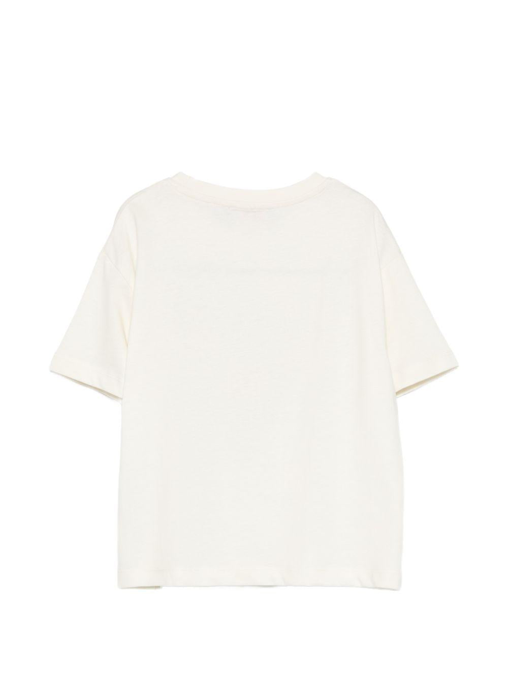 T-shirt per bambina Just Cavalli Kids bianca con ricamo sul davanti JGP26114TS PRISTINE ROBERTO CAVALLI KIDS