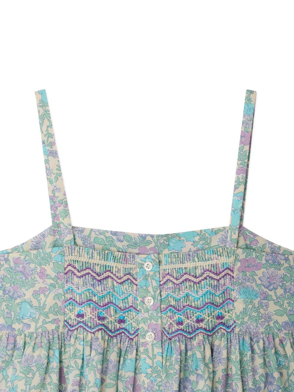 Abito per bambina Passion Bonpoint azzurro con motivo a fiori C06GDRW00001 556 BONPOINT KIDS