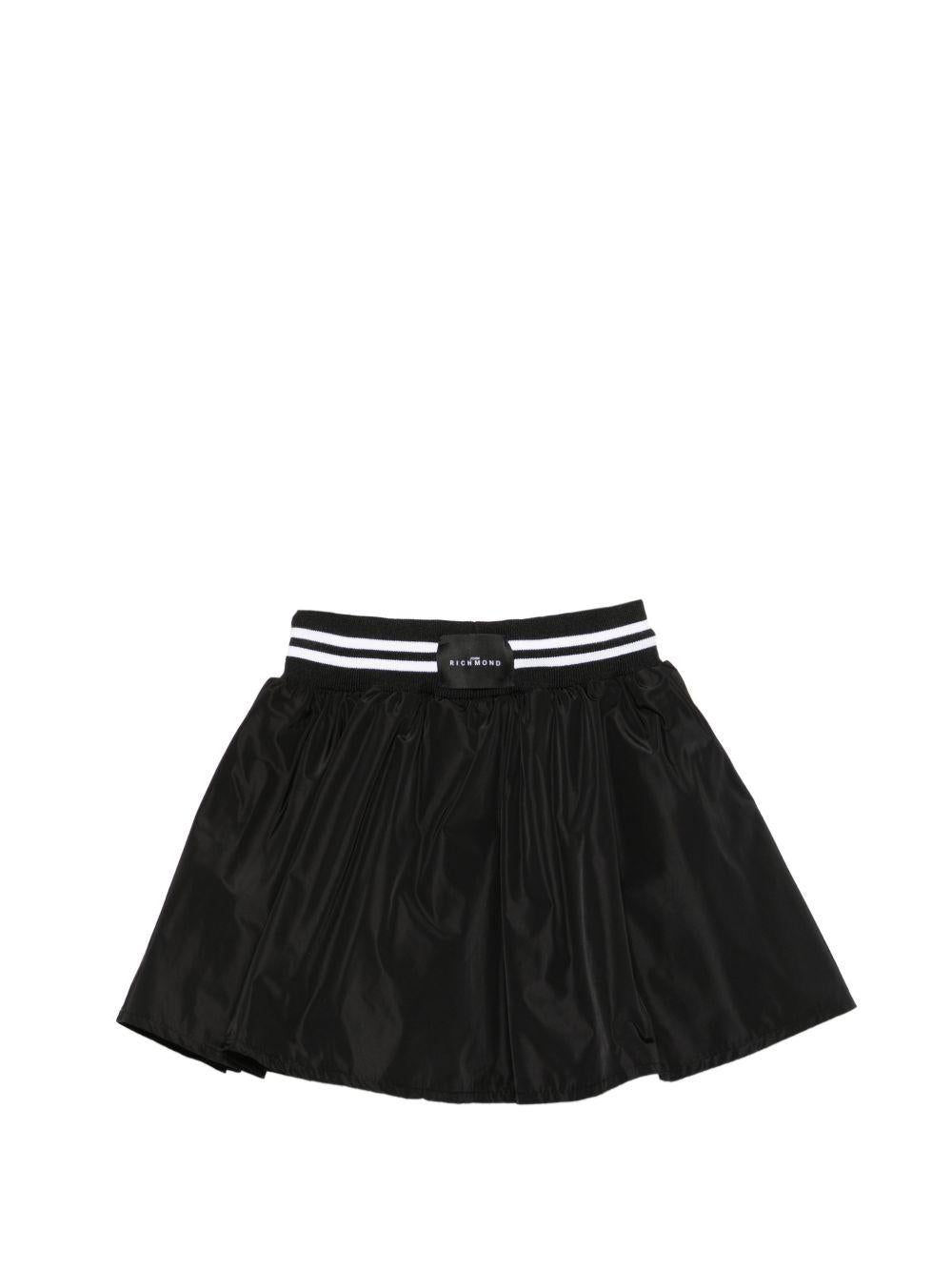 Minigonna per bambina John Richmond Junior nera con vita elasticizzata RGP26105GO BLACK JOHN RICHMOND JUNIOR