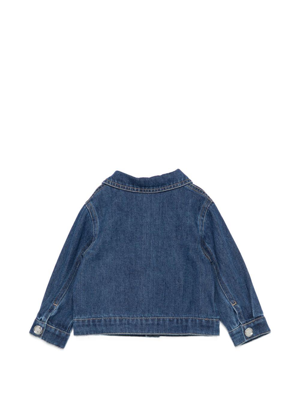 Giacca di jeans per neonati Moschino Kids denim con stampa Teddy Bear MUS035L0E34 41104 MOSCHINO KIDS